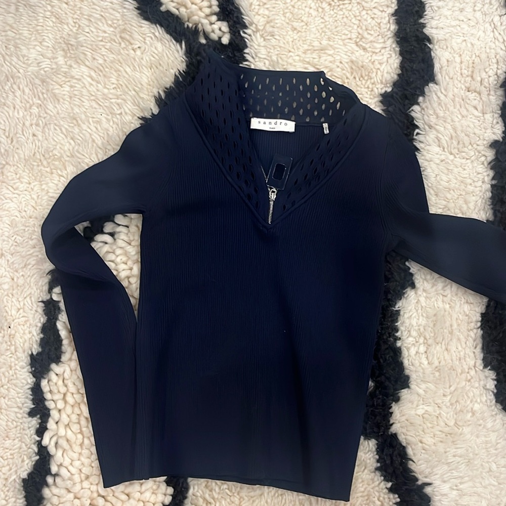 Navy blue Sandro shirt- hardly used - a bit small now